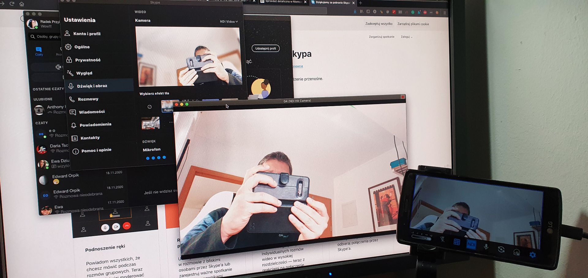 NDI Virtual Camera in Skype